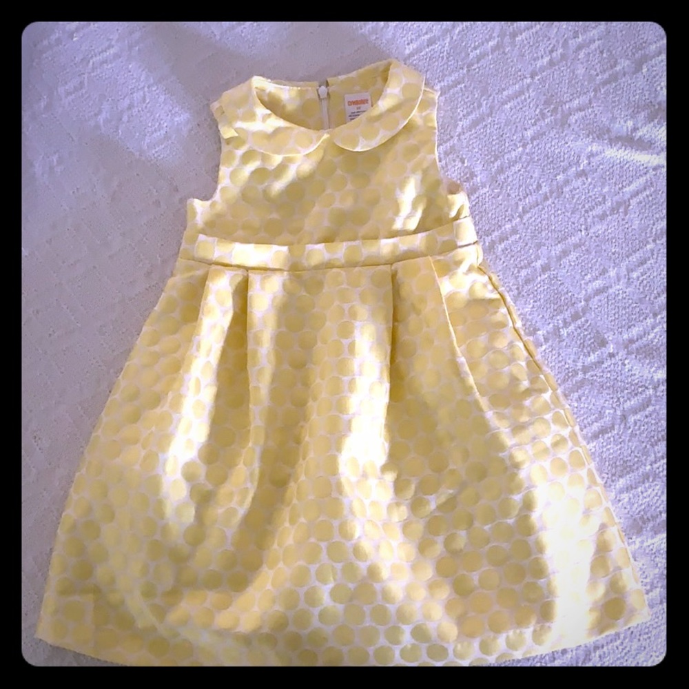 Gymboree 3t 3 girls toddler yellow polka dot dress
